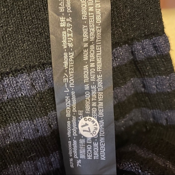 NWT Zara Knit Stretch Blue Black Knit Stripe Dress Size Small - Picture 10 of 12